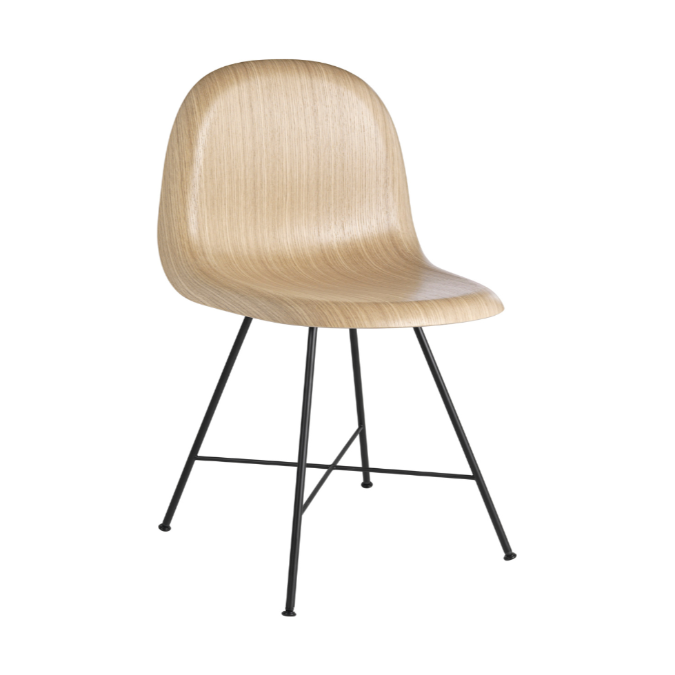 GUBI 3D Chair oak wood with black base
