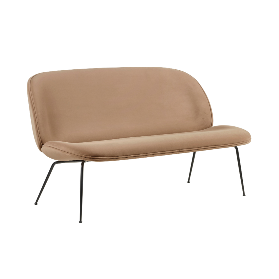 Sofa 2-osobowa BEETLE tapicerowany z czarną podstawą