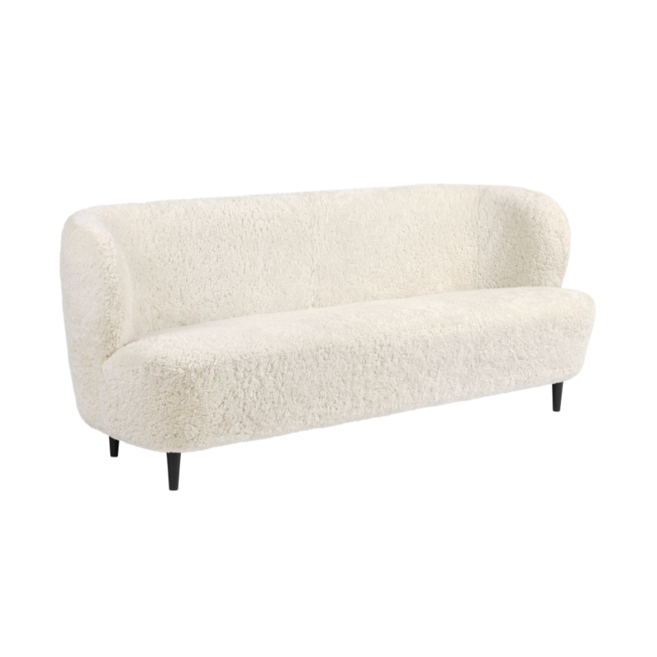 STAY upholstered sofa with a black oak base