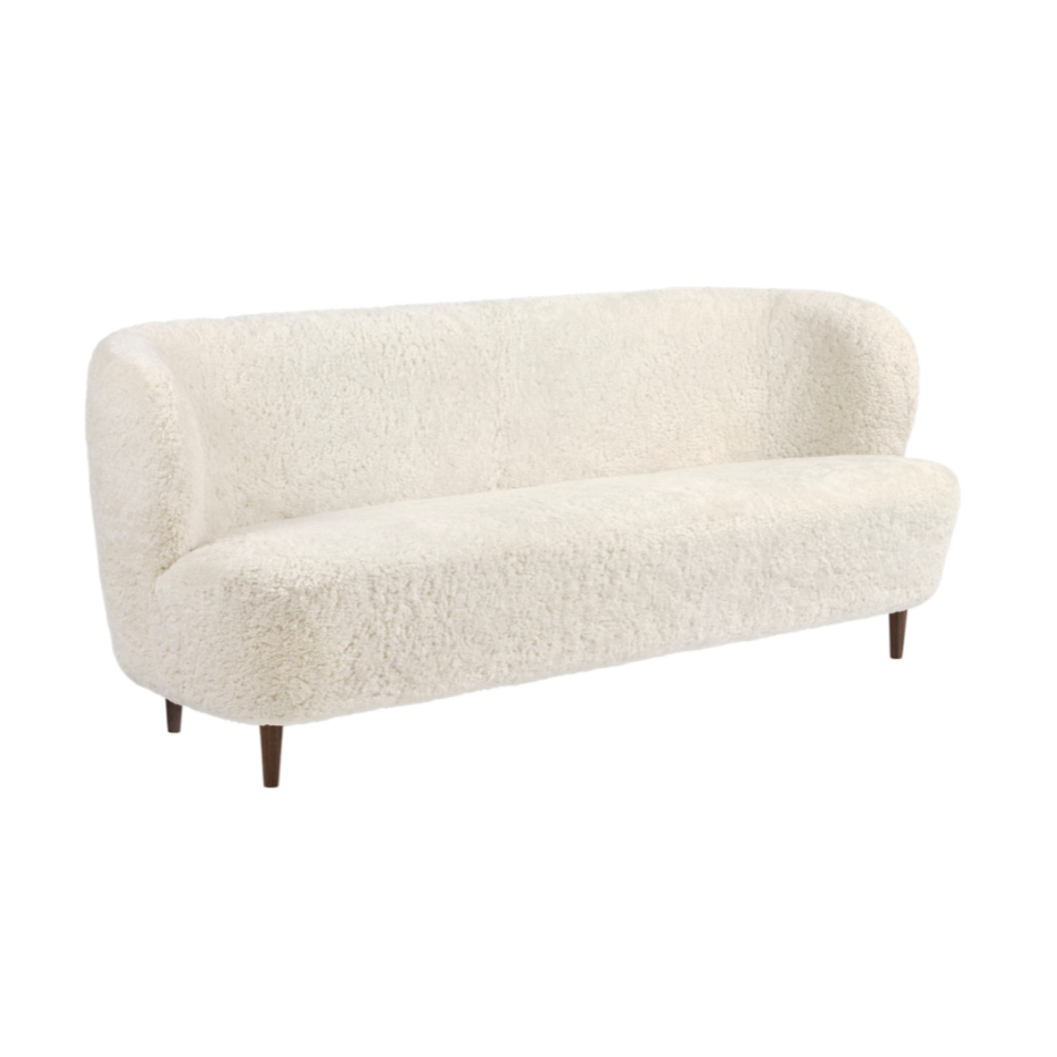 STAY upholstered sofa with walnut base