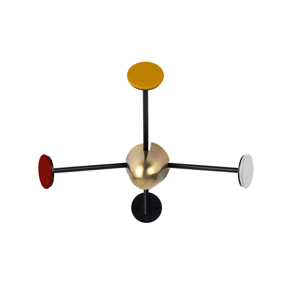 MATÉGOT coat rack ochre with burgundy