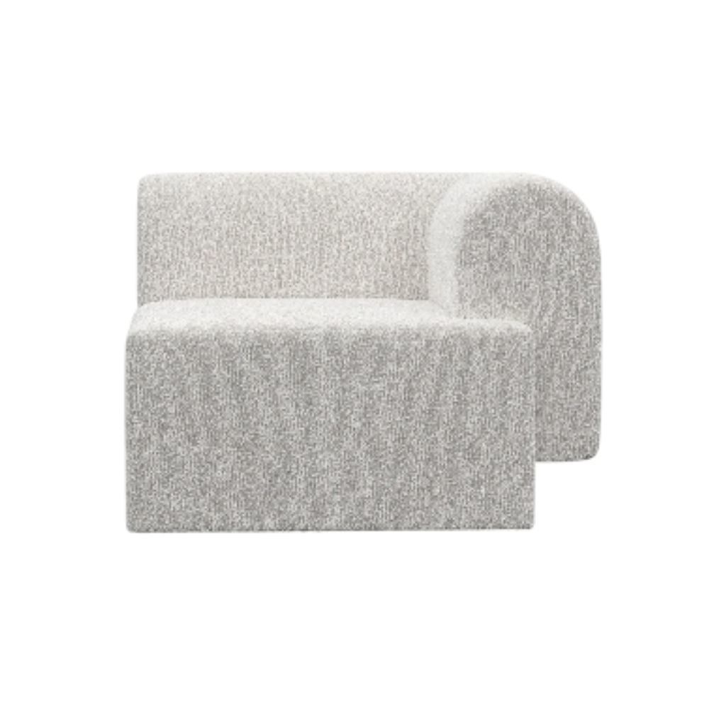 TORI modular sofa - right-side module light gray boucle
