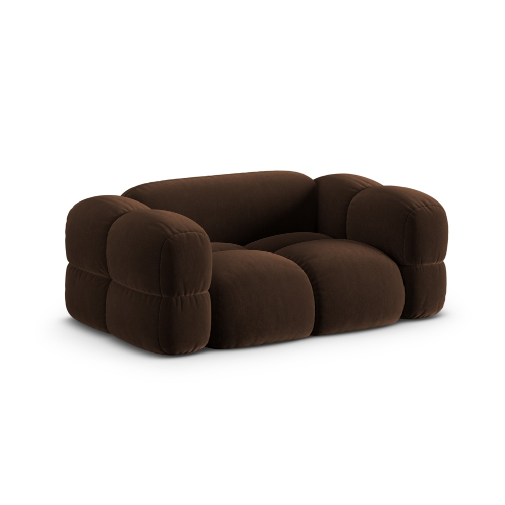 Sofa 2-osobowa aksamitna LORETTO czekoladowy