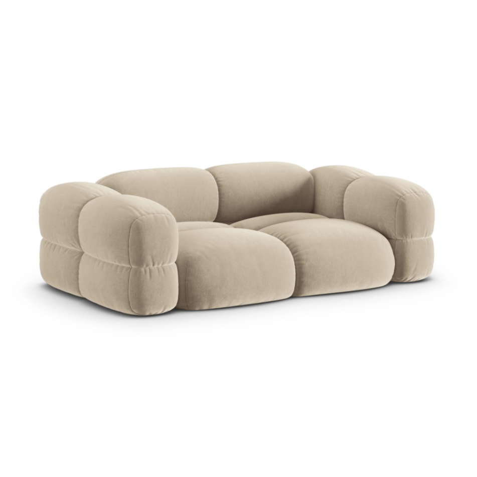 Sofa 3-osobowa aksamitna LORETTO beżowy
