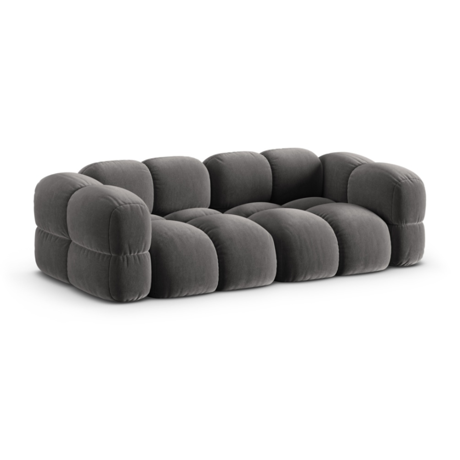 Sofa 4-osobowa aksamitna LORETTO szary