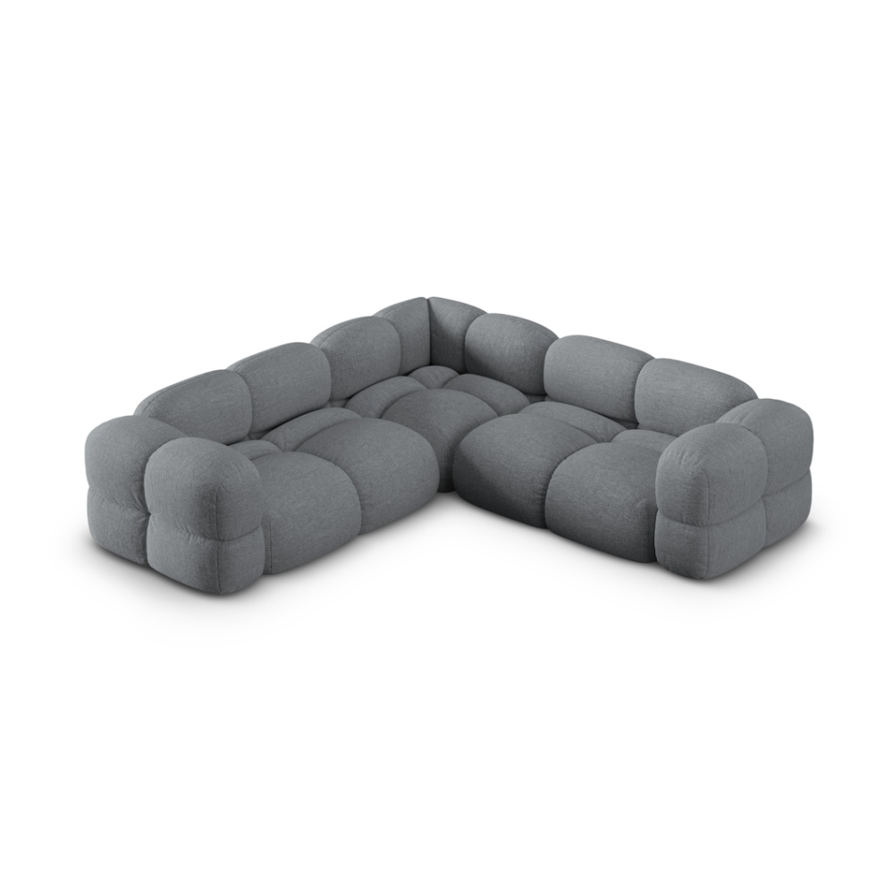 Symmetrische Eckcouch LORETTO grau-blau
