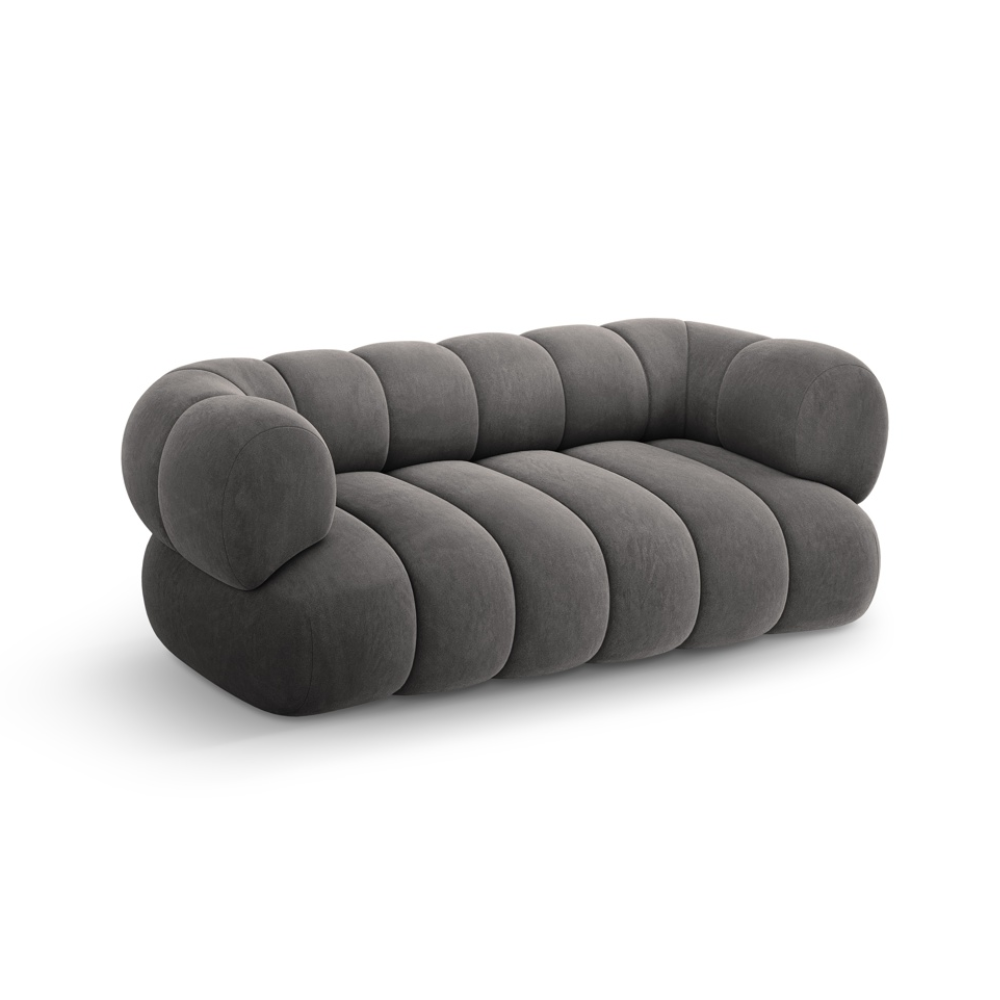Sofa 2-osobowa aksamitna KOGE ciemnoszary