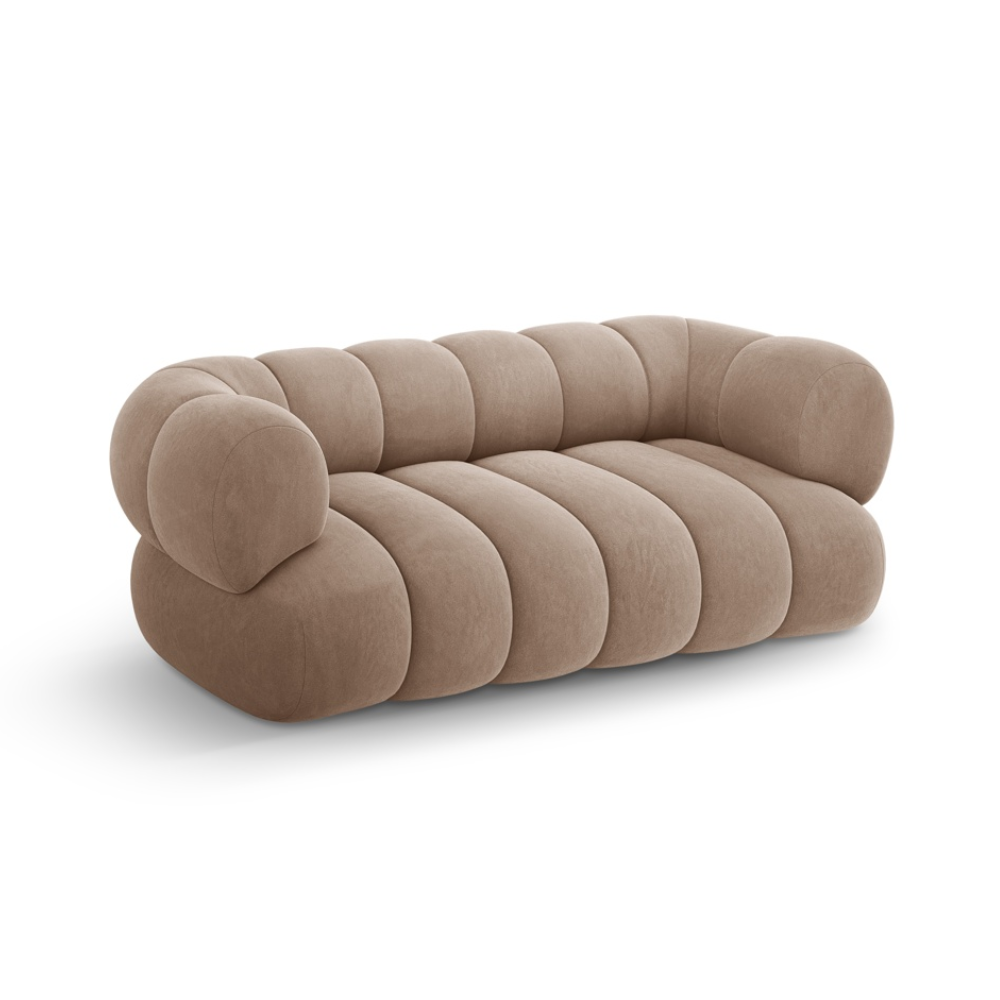 Sofa 2-osobowa aksamitna KOGE ciemnobeżowy