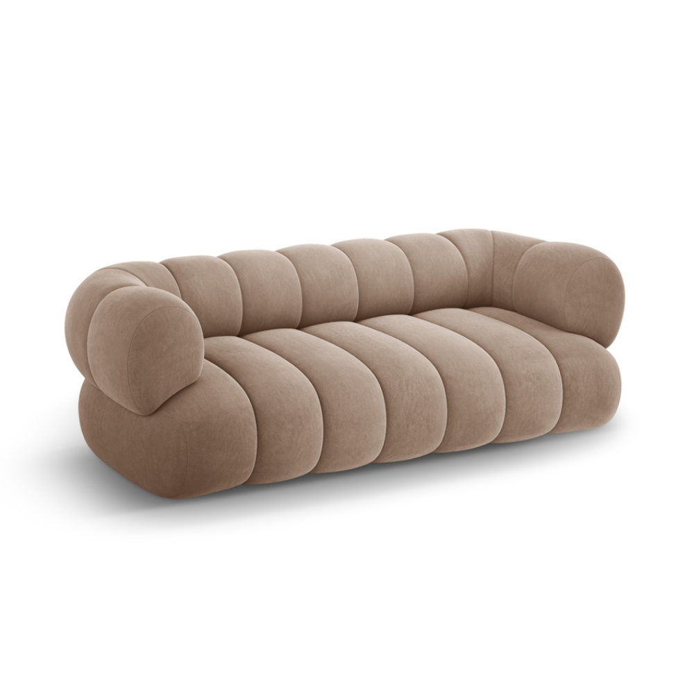Sofa 3-osobowa aksamitna KOGE ciemnobeżowy