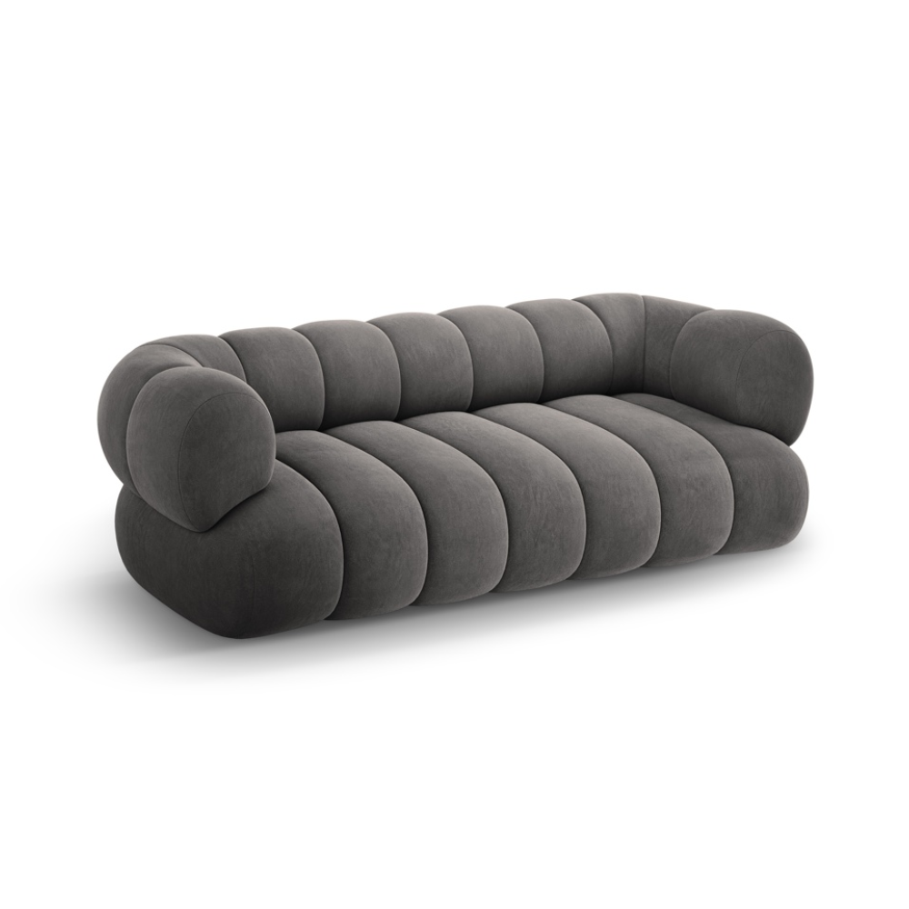 Sofa 3-osobowa aksamitna KOGE ciemnoszary