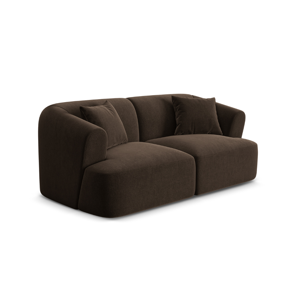 Sofa aksamitna 2-osobowa CAMPI czekoladowy