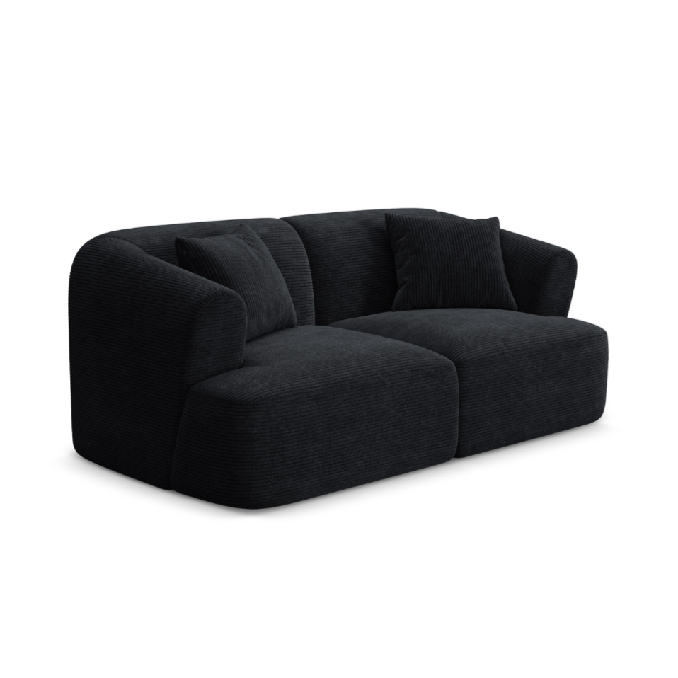 Sofa 2-osobowa CAMPI czarny sztruks