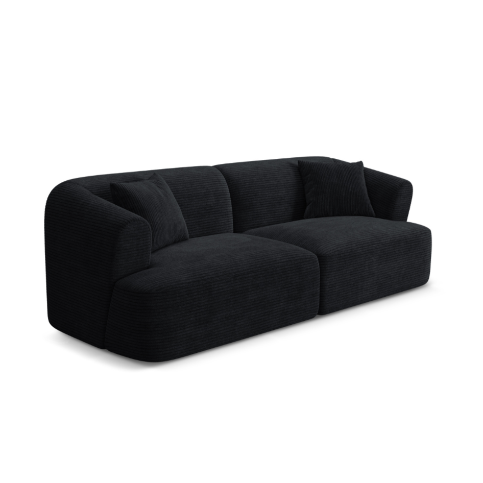 Sofa 3-osobowa CAMPI czarny sztruks