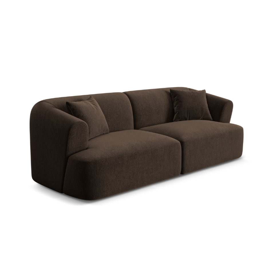 Sofa aus Samt 3-sitzig CAMPI schokoladenbraun
