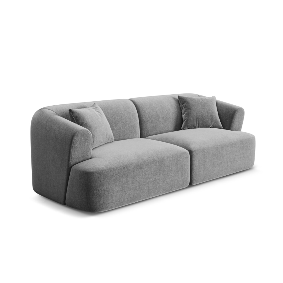 Sofa aksamitna 3-osobowa CAMPI szary