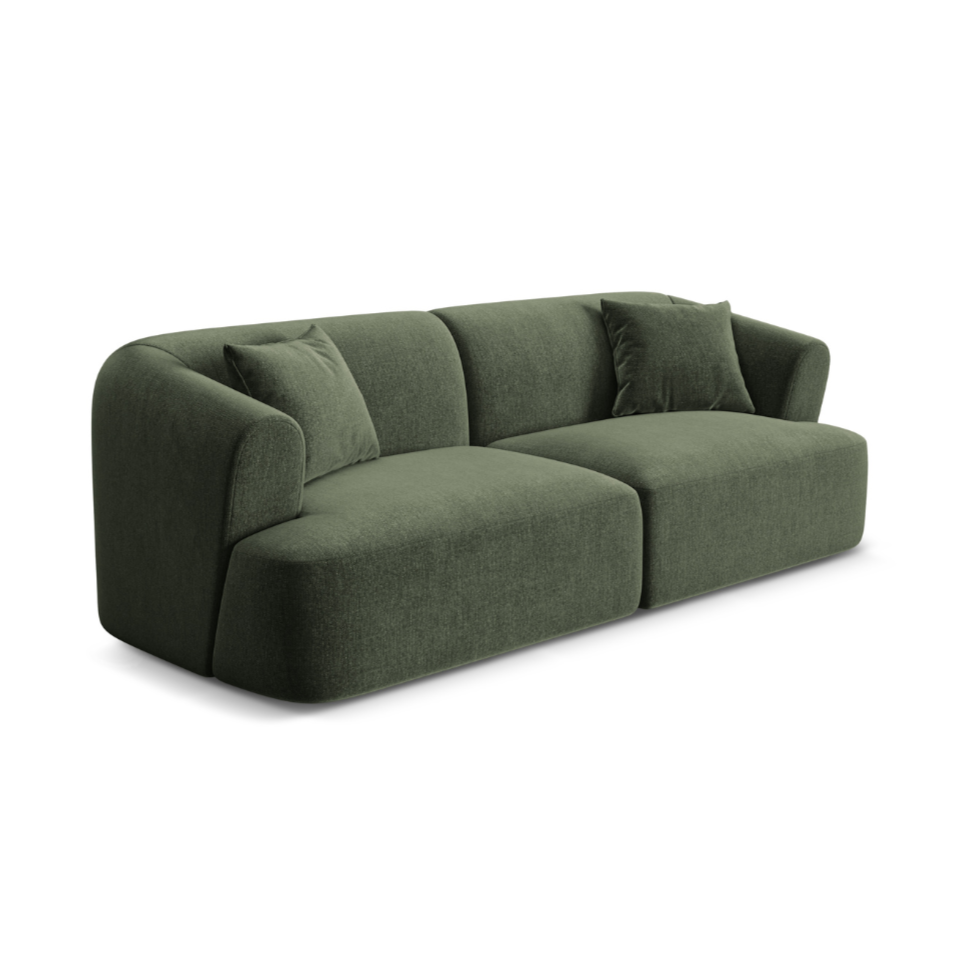 Sofa aksamitna 3-osobowa CAMPI zielony