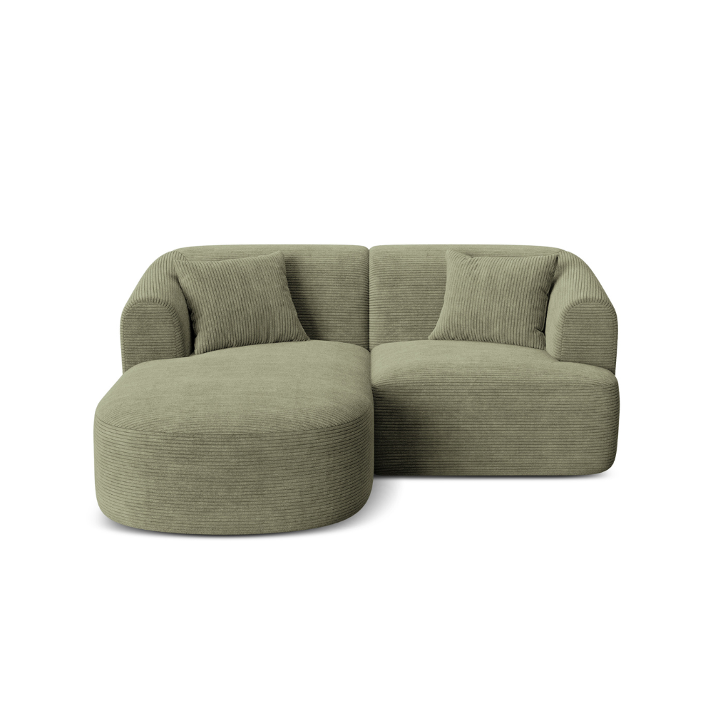 Linksseitiges 3-Sitzer-Sofa CAMPI in grünem Cord