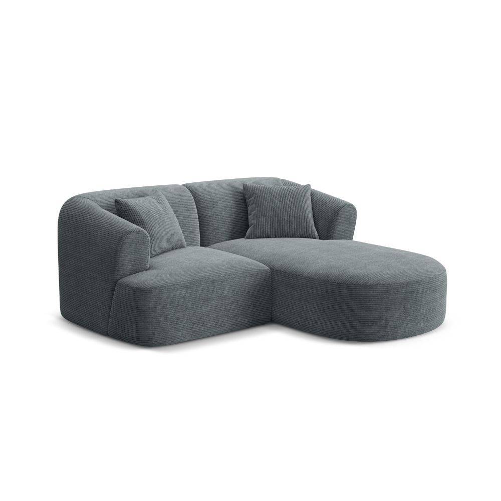 Rechtsseitige 3-Sitzer-Couch CAMPI grauer Cordstoff