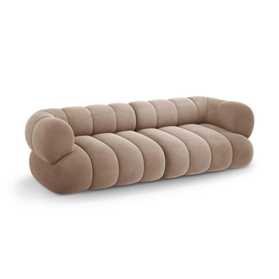 Sofa aksamitna 4-osobowa KOGE ciemnobeżowy