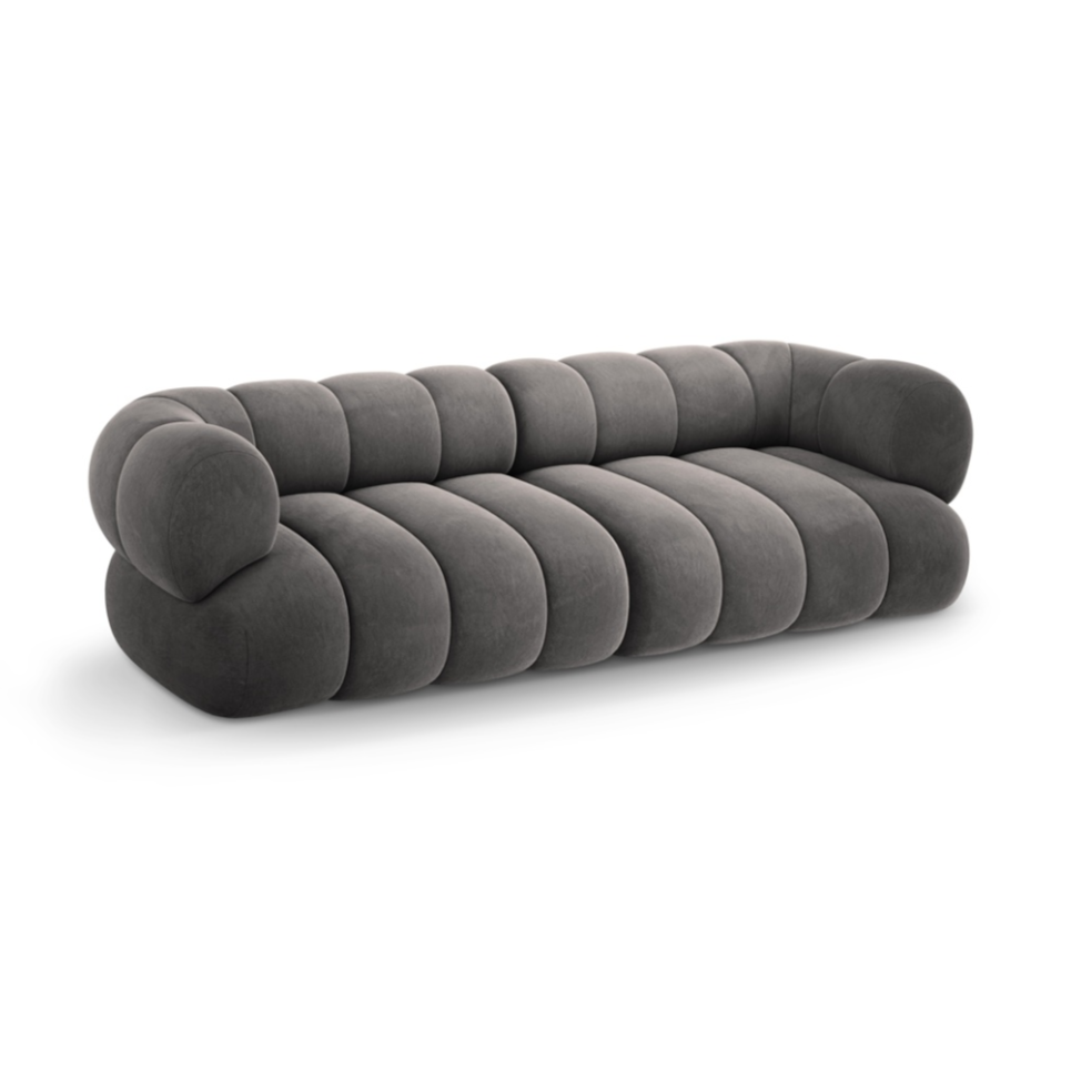 Sofa aksamitna 4-osobowa KOGE ciemnoszary