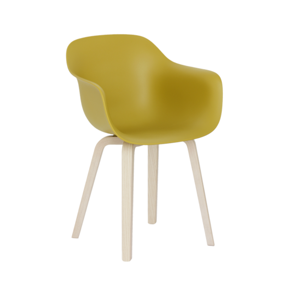 SUBSTANCE armchair in yellow with an ash base