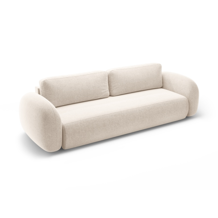 Sofa z funkcją spania 3-osobowa TONALE jasnobeżowy