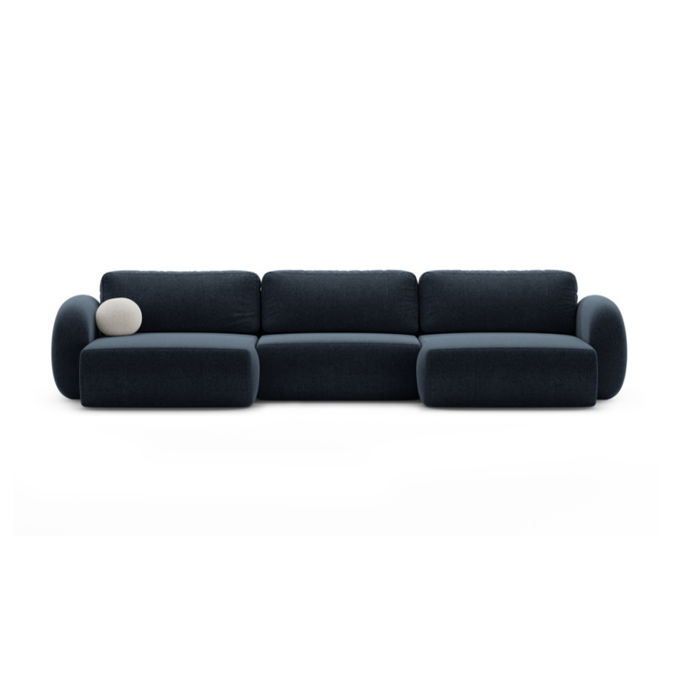 Sofa panoramiczna z funkcją spania 5-osobowa TONALE granatowy