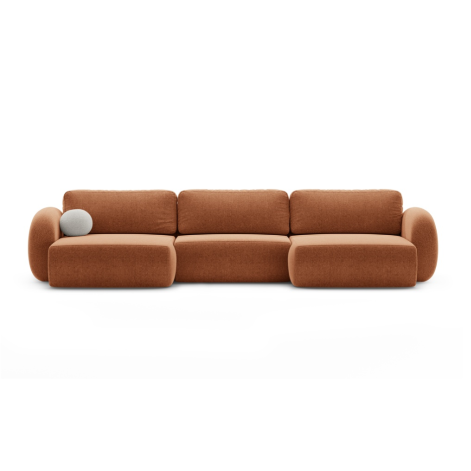 Sofa panoramiczna z funkcją spania 5-osobowa TONALE ceglany