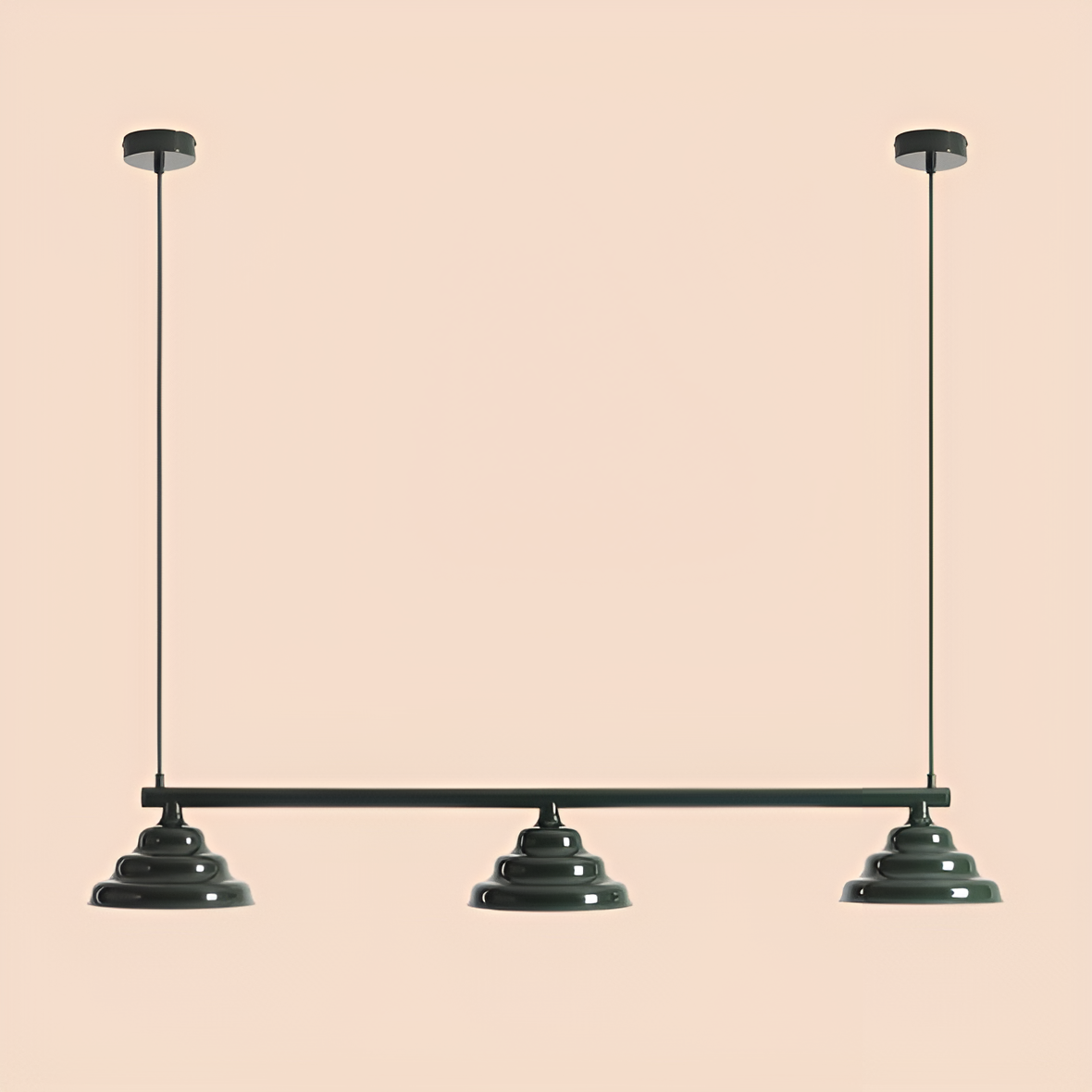 Hanging lamp wave green trio