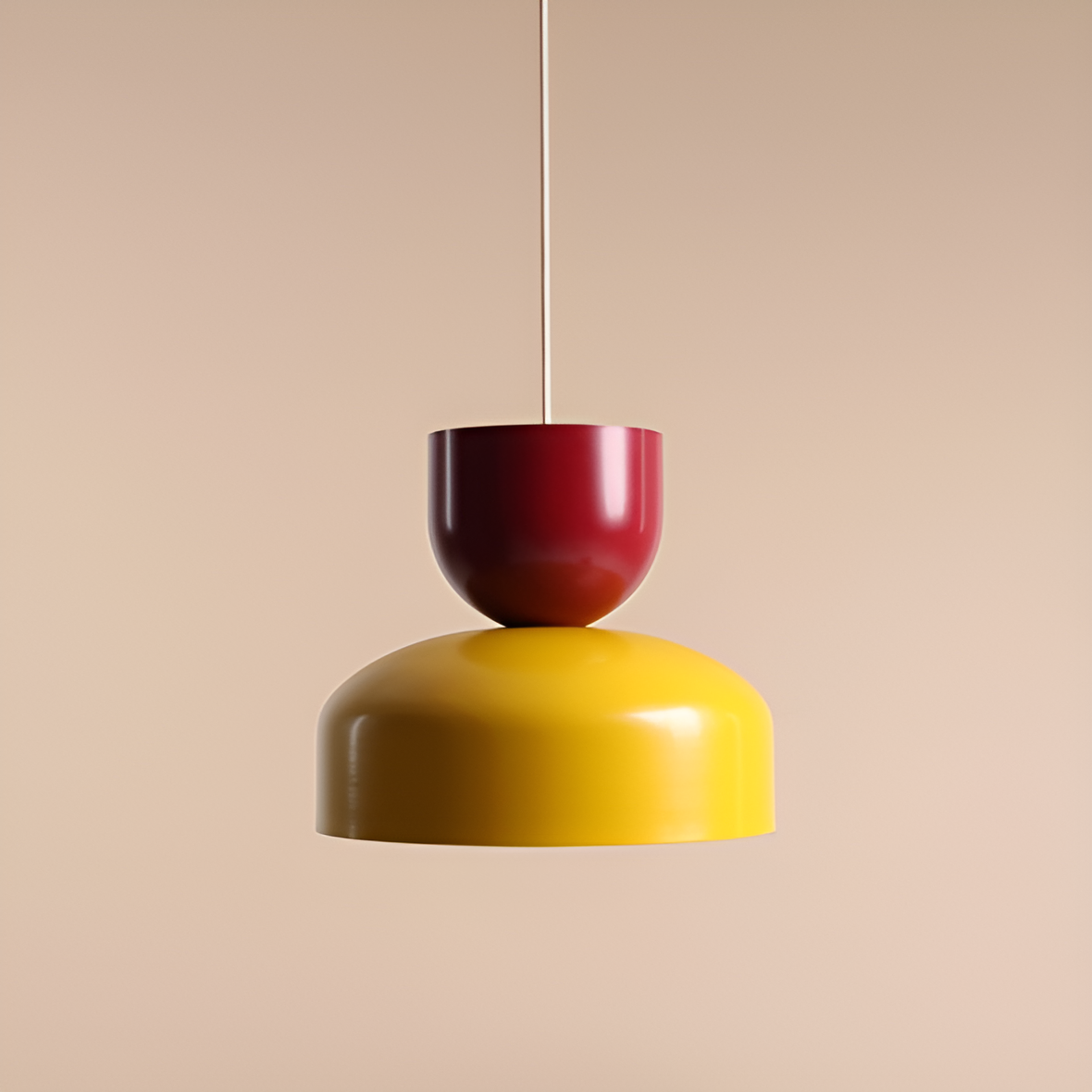 Lampa wisząca UTO bordowy z żółtym