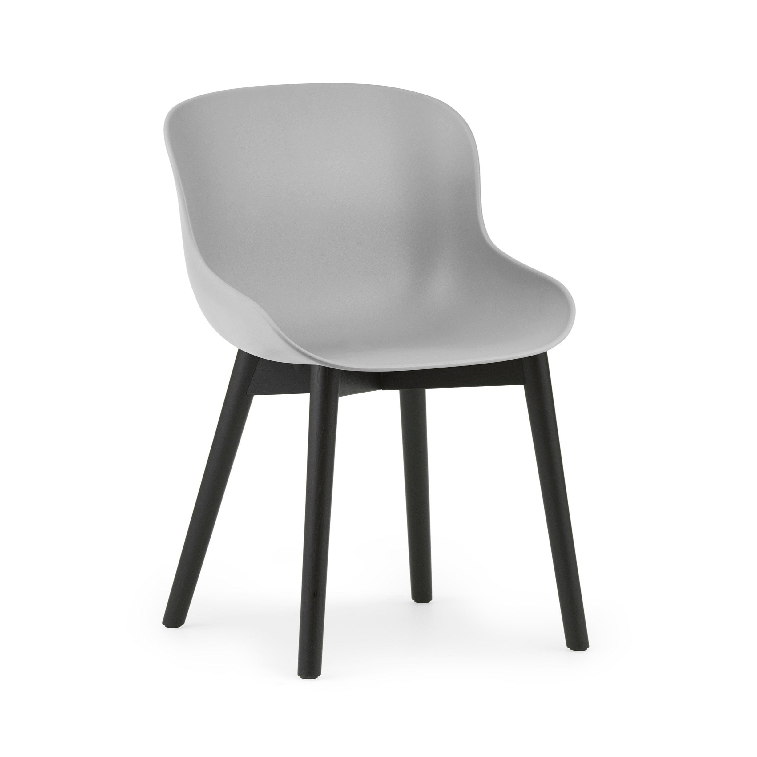 Hyg gray chair with a black oak base