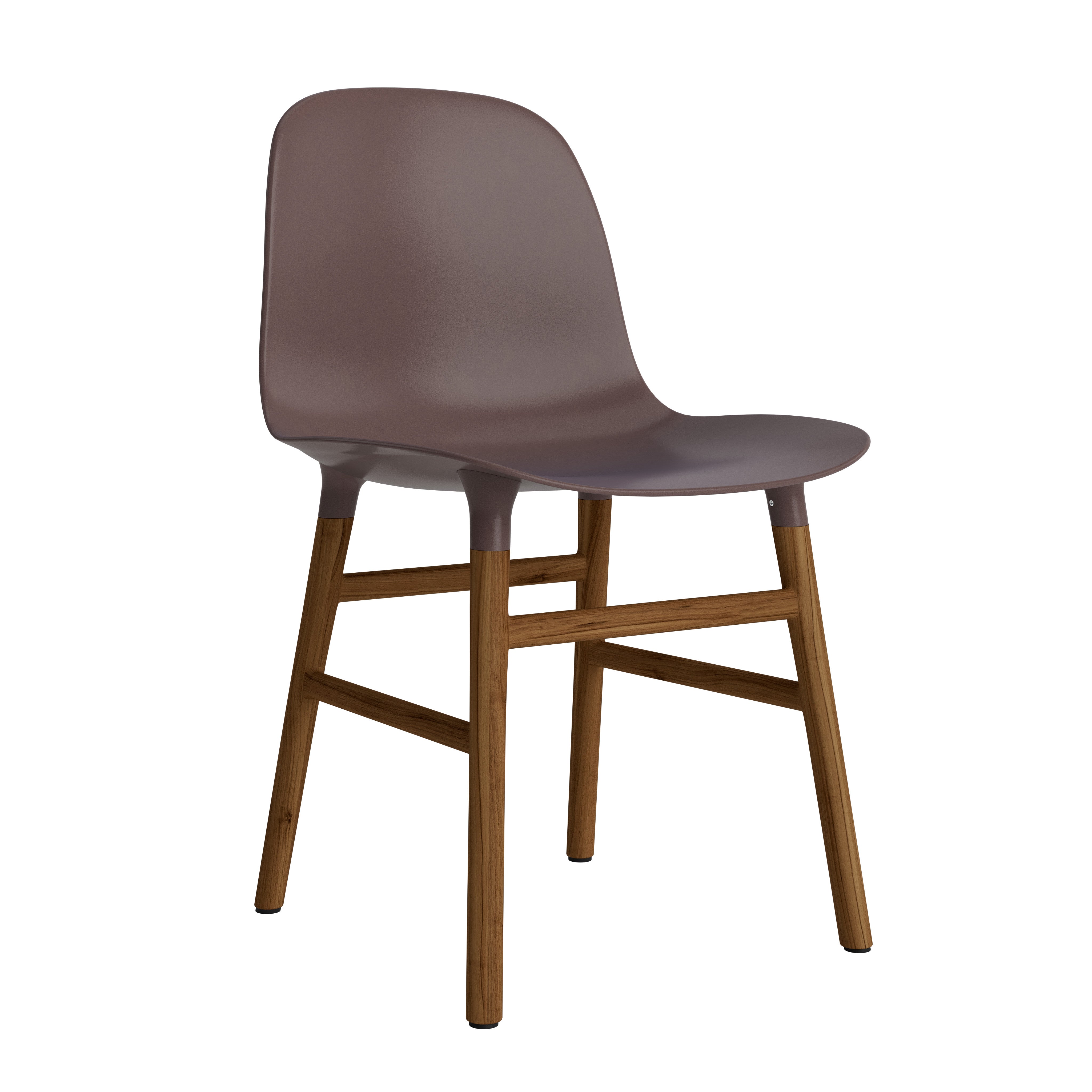 A chair of brown forms with a nutty base