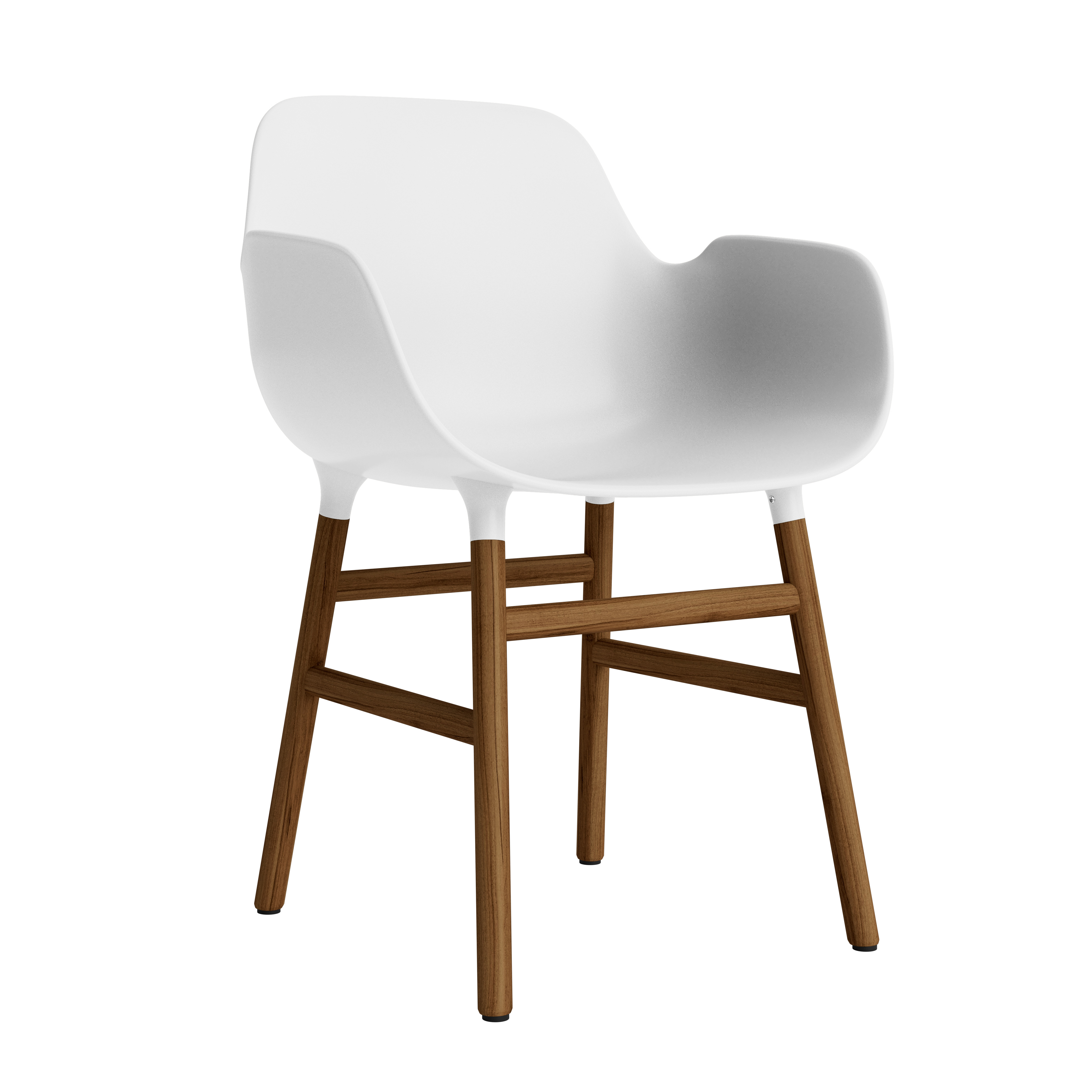 Chair with armrests white with a nutty base