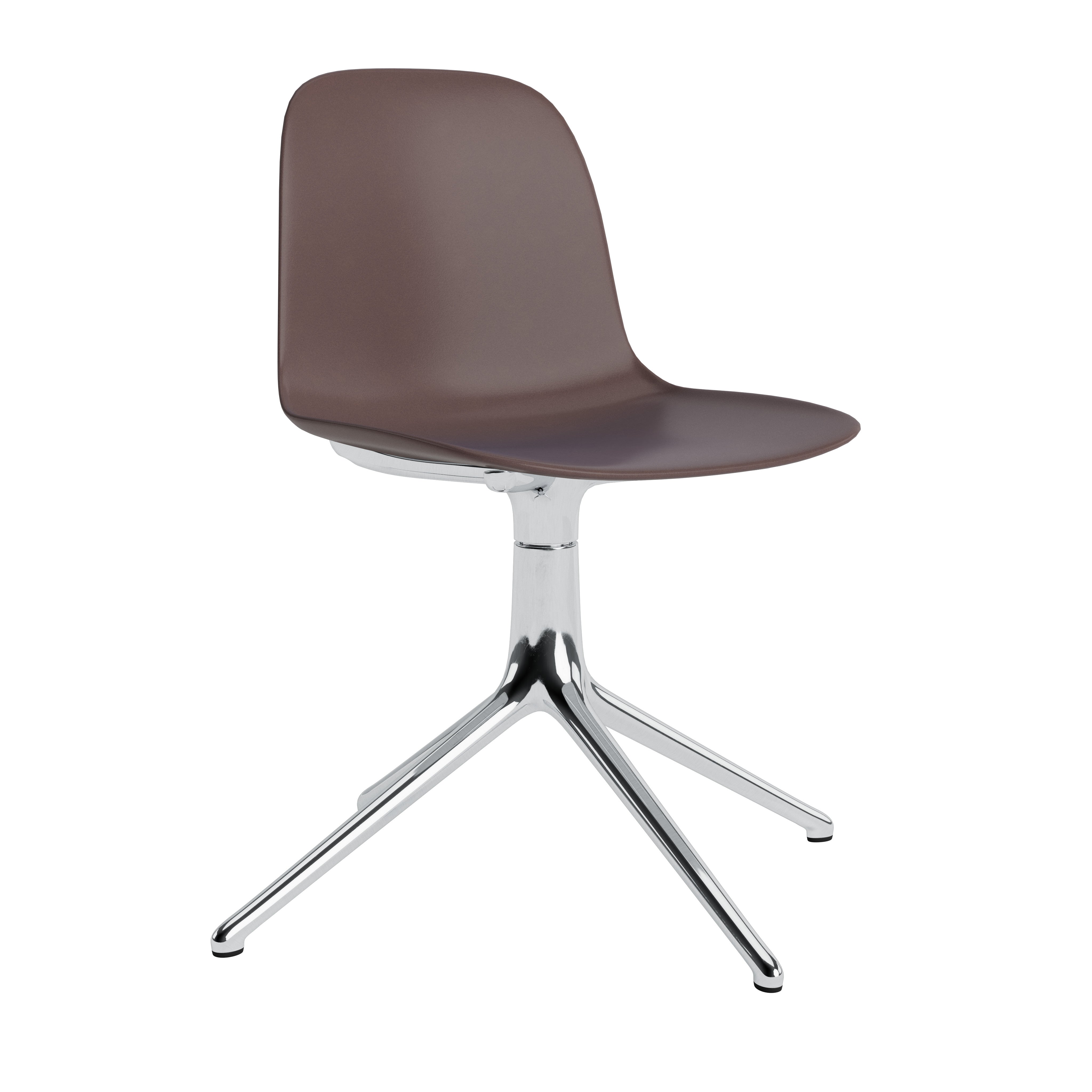 4l brown office chair with an aluminum base