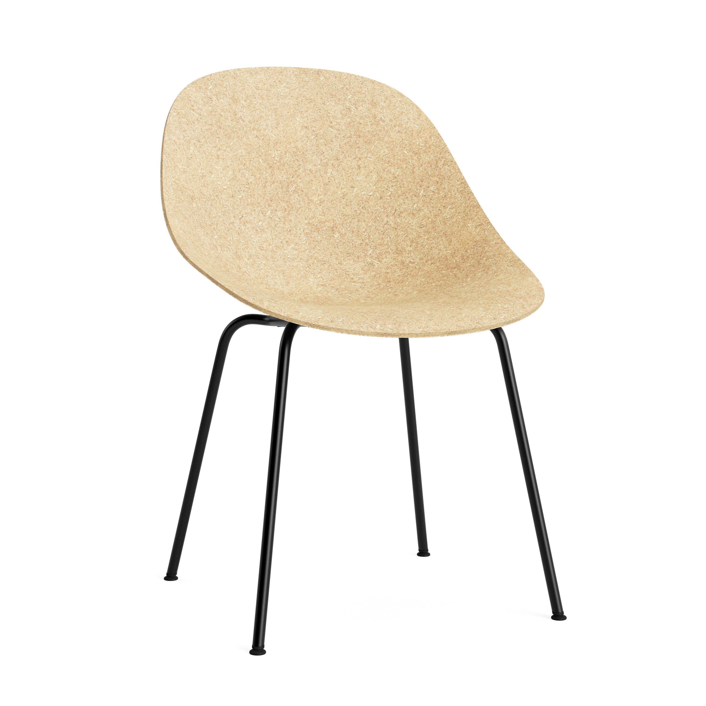 A beige mat chair with a black base