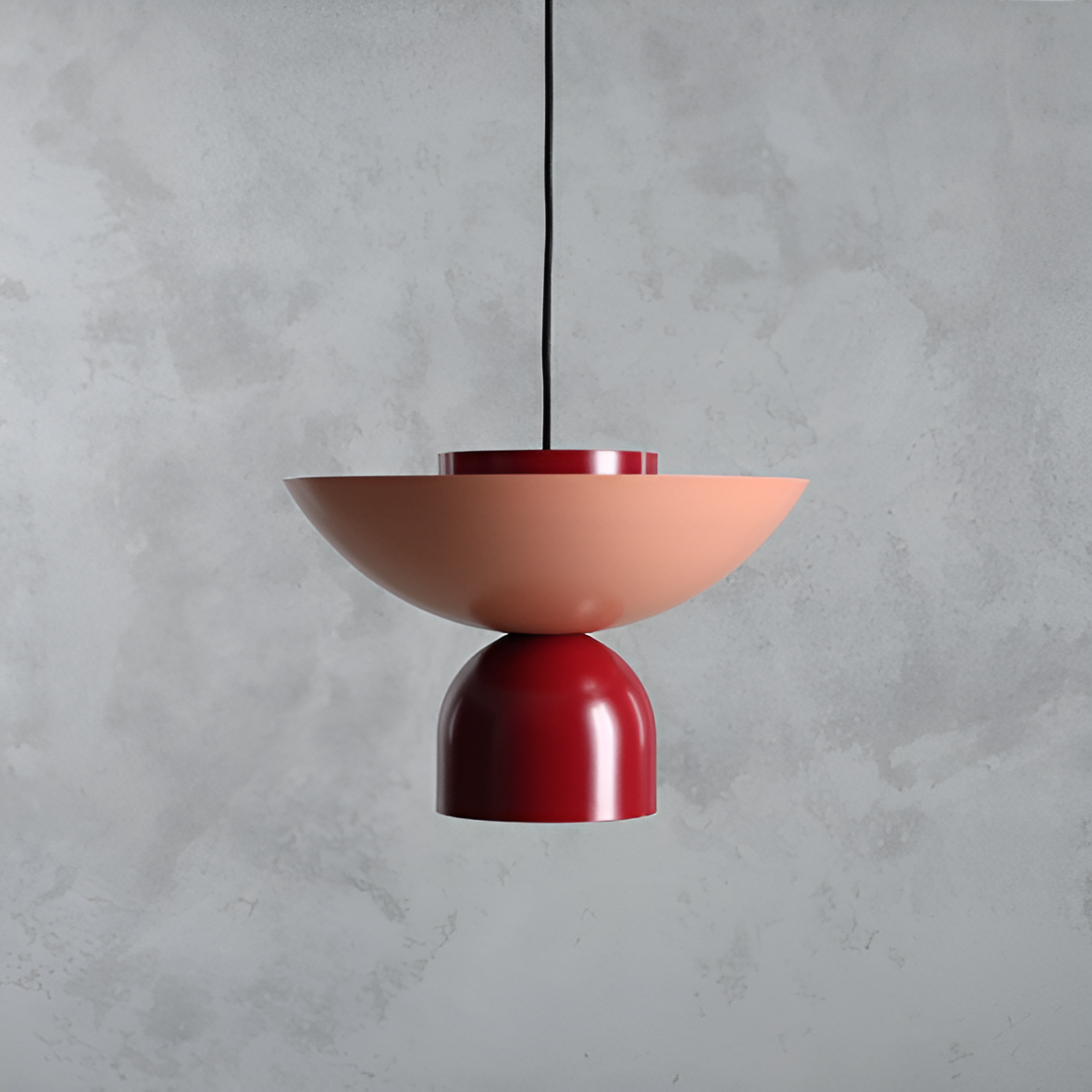 Lampa wisząca ILIA koralowy z czerwonym