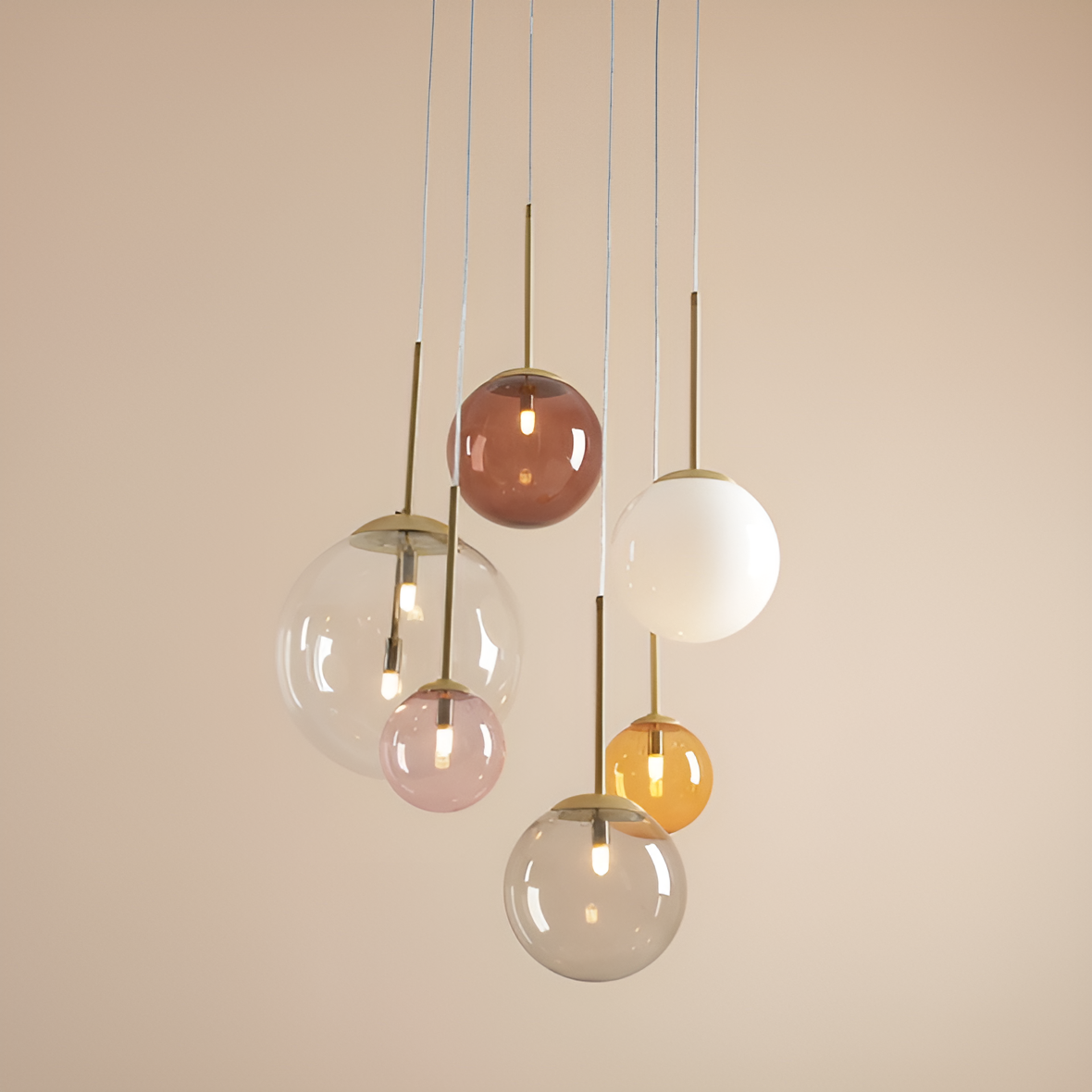 Lampa wisząca BOSSO RING kolorowe szkło