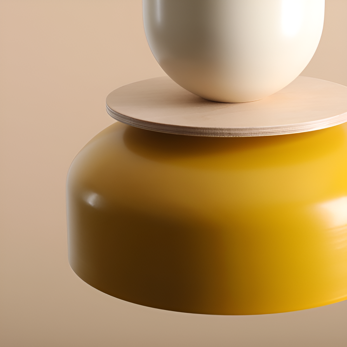 Lampa wisząca UTO kremowy z żółtym