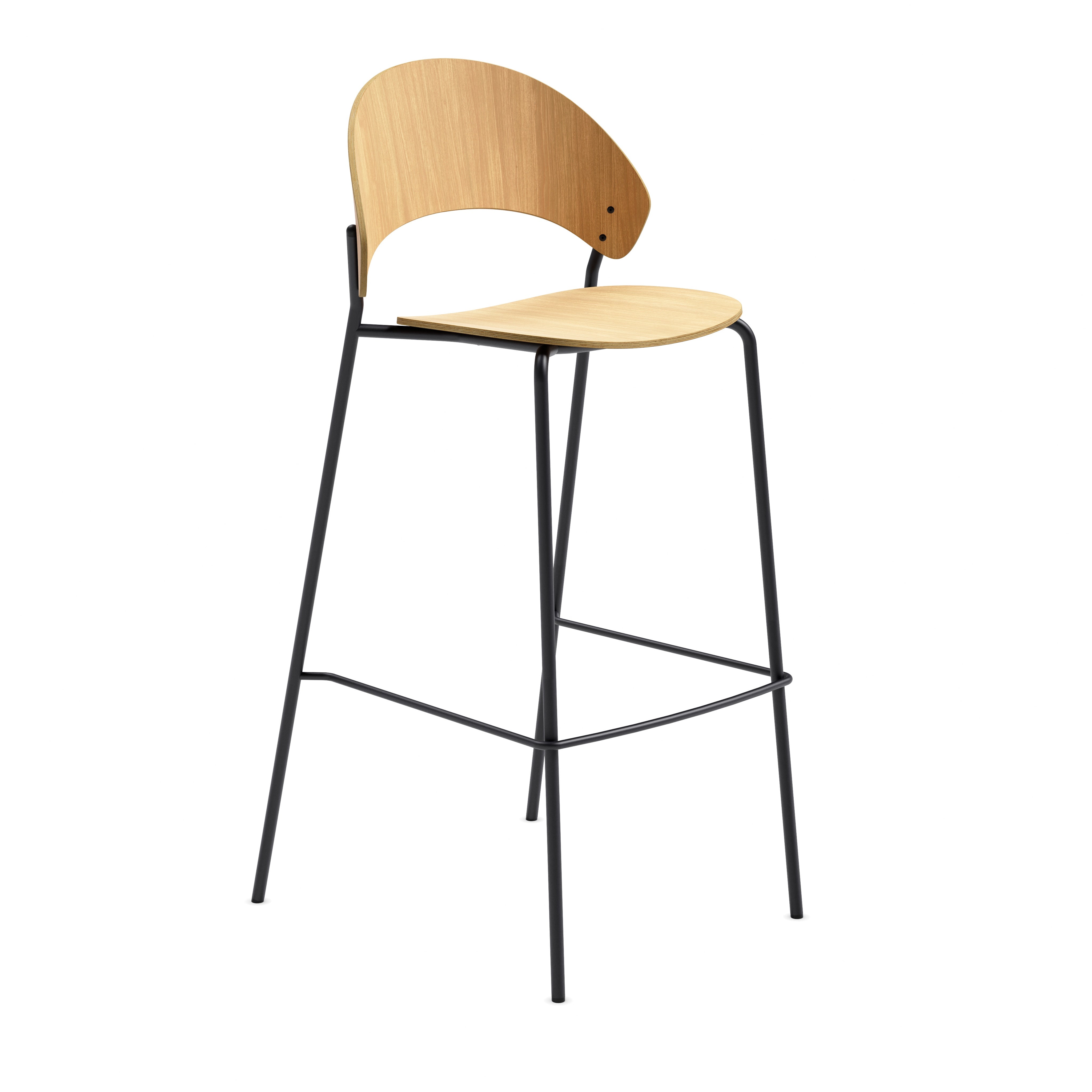 Hocker DOSINA Eiche mit schwarzem Gestell