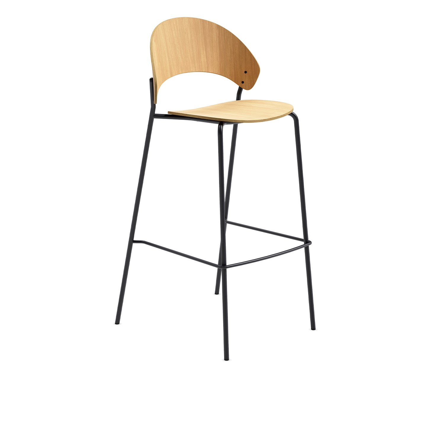 Hocker DOSINA Eiche mit schwarzem Gestell