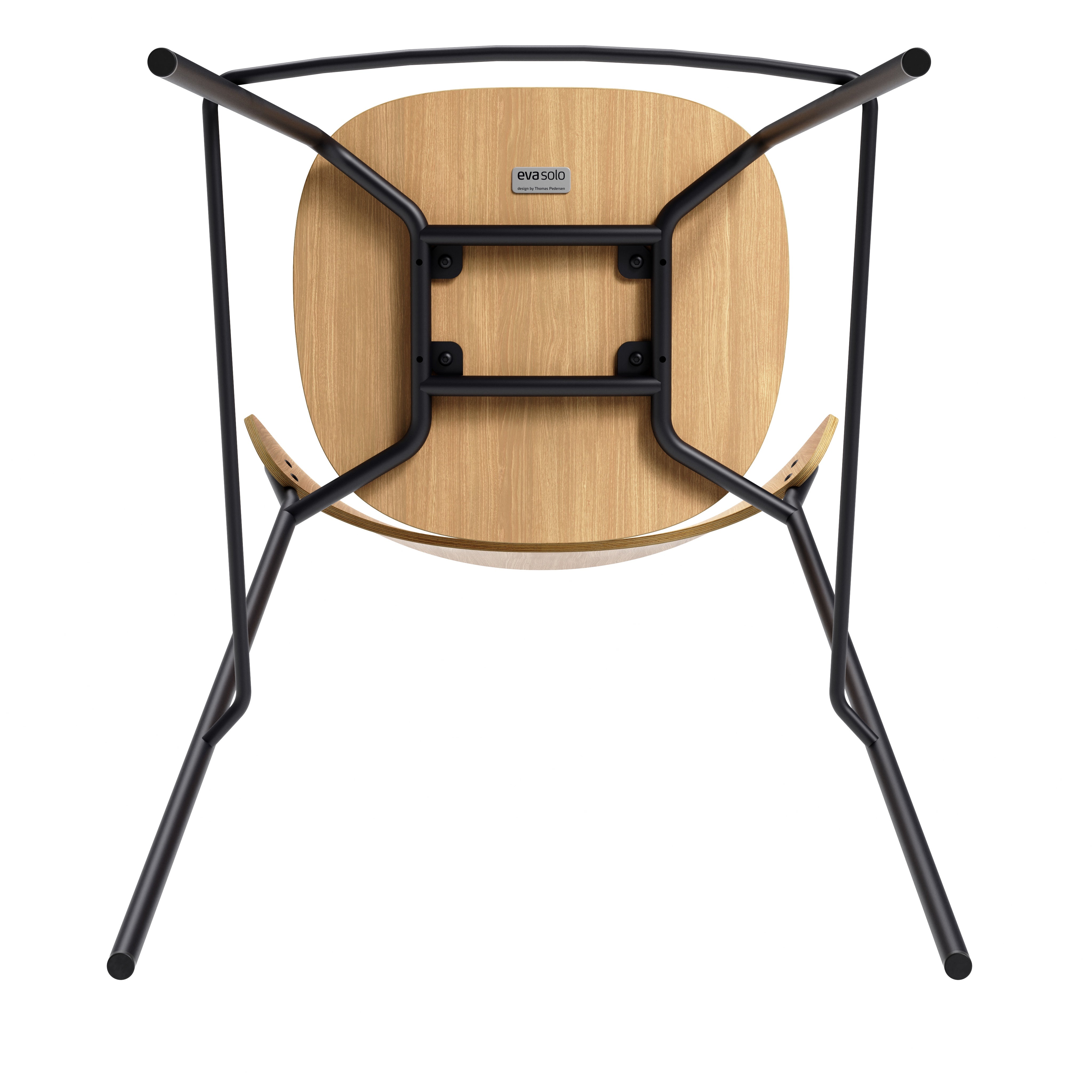 Hocker DOSINA Eiche mit schwarzem Gestell