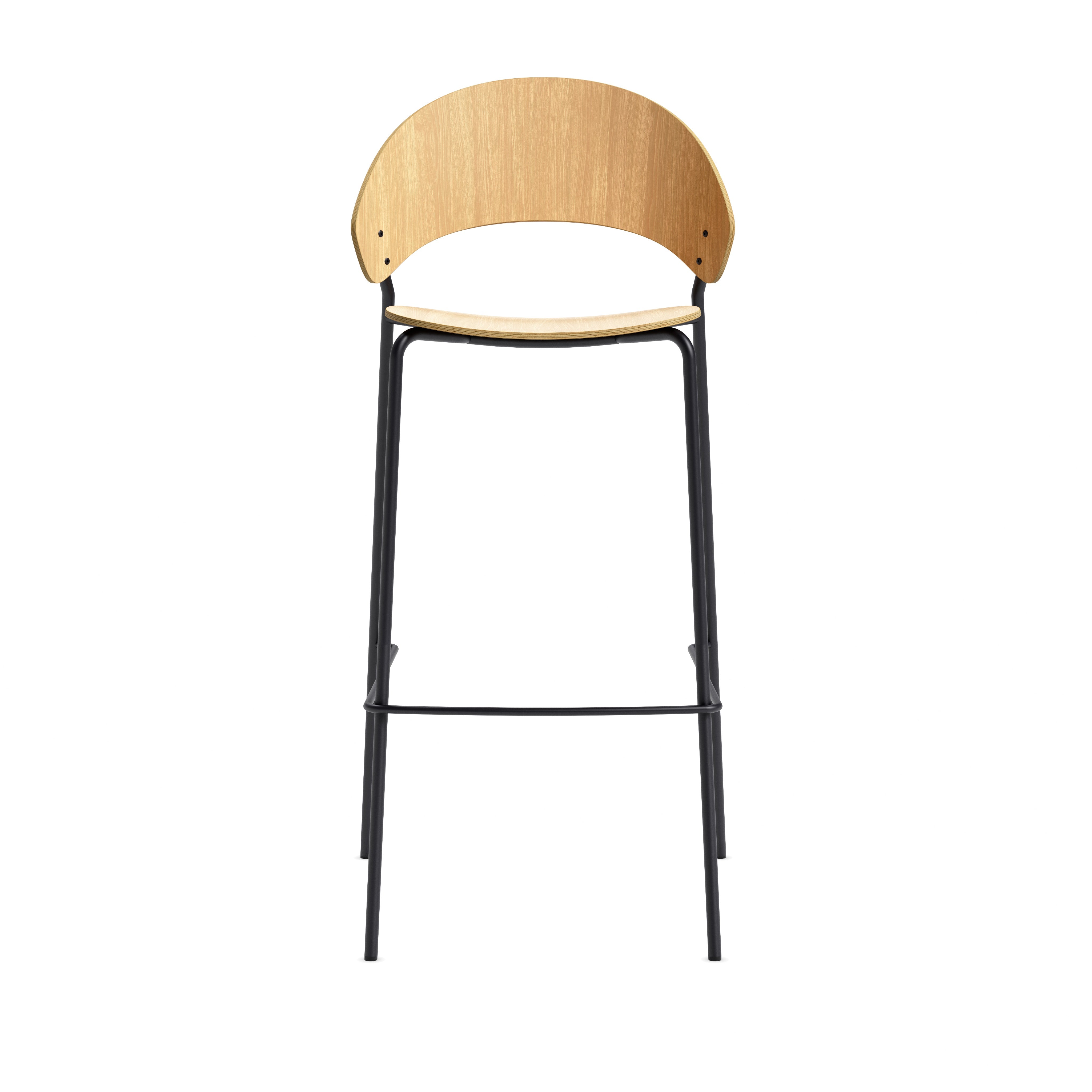 Hocker DOSINA Eiche mit schwarzem Gestell