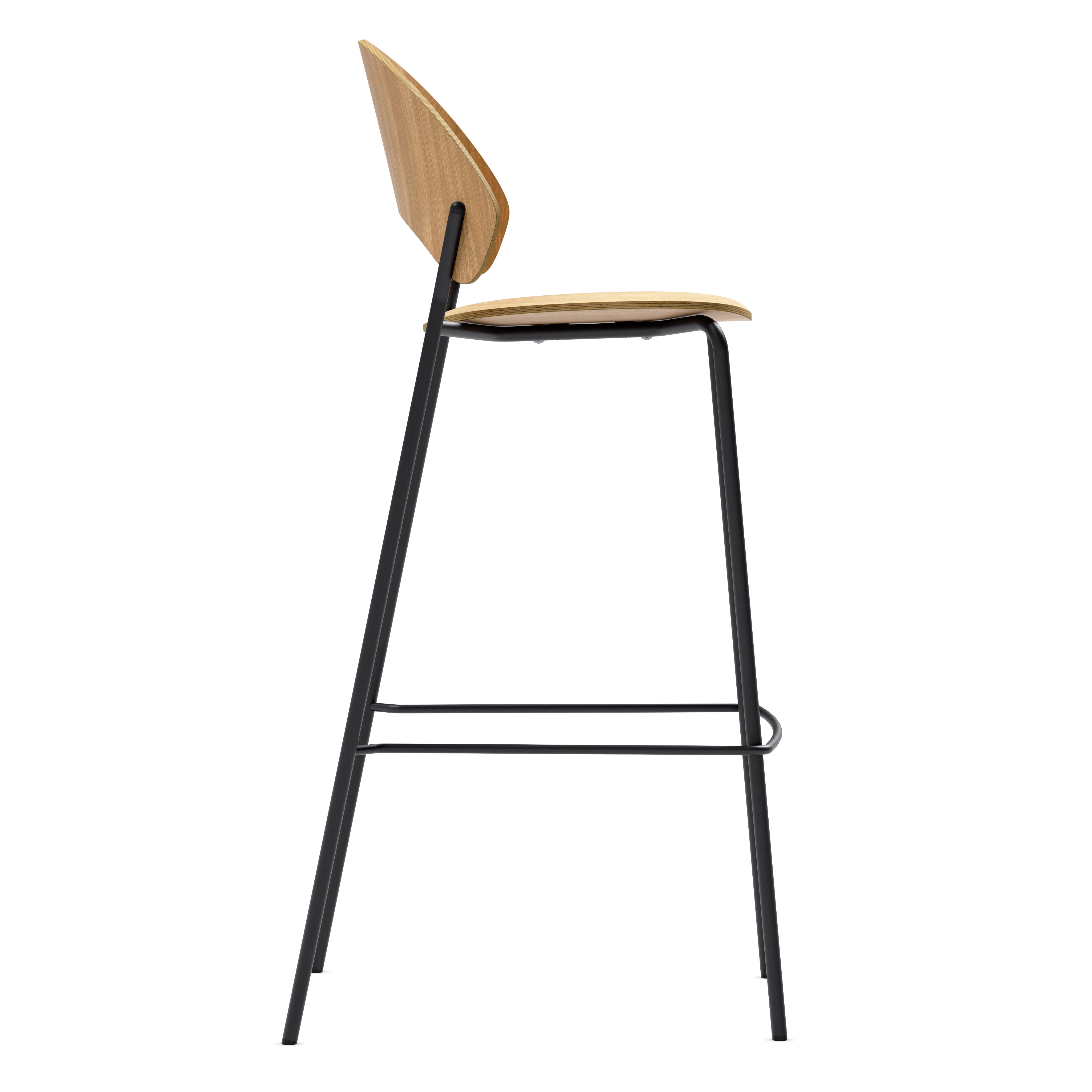 Hocker DOSINA Eiche mit schwarzem Gestell