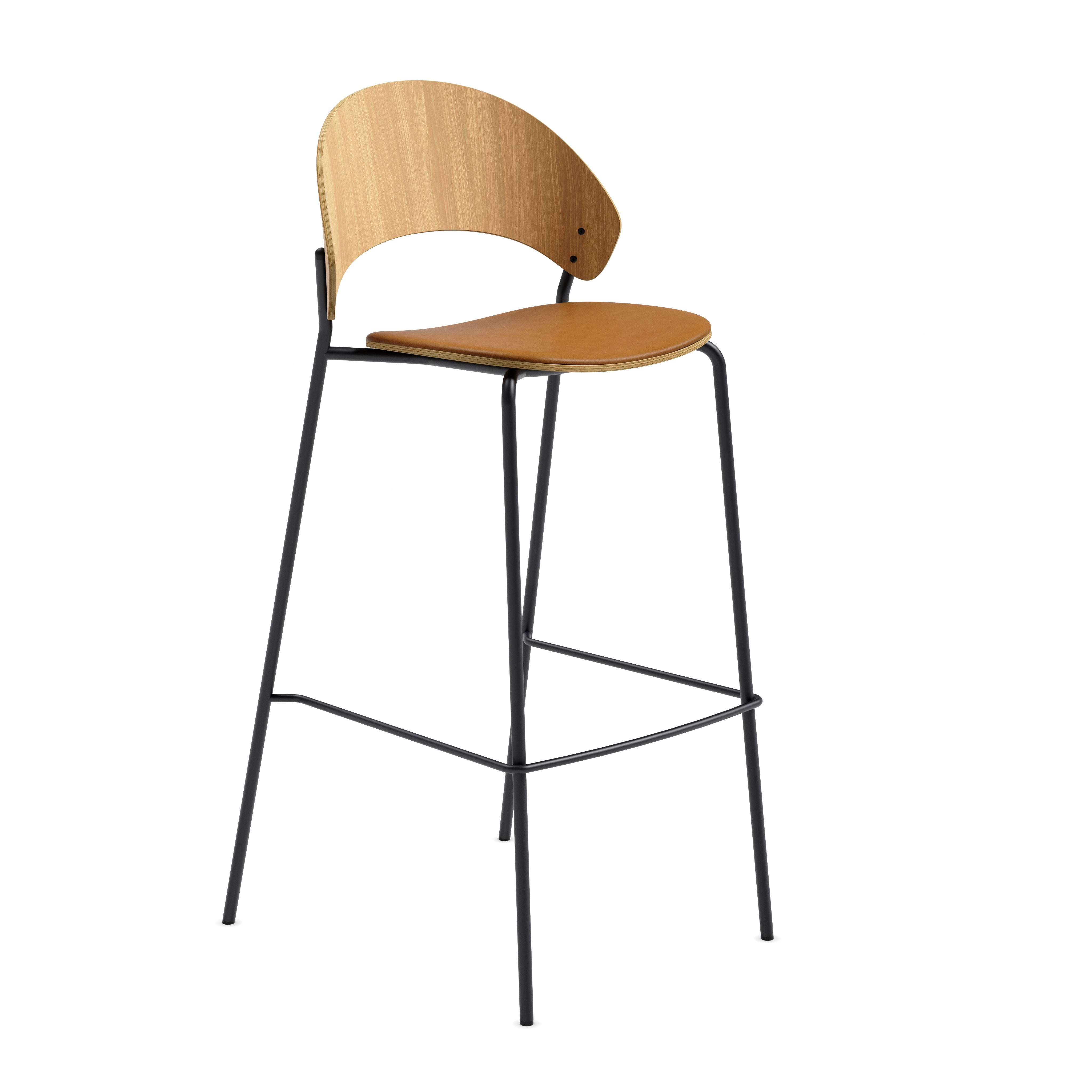 Hocker DOSINA Eiche mit schwarzem Gestell