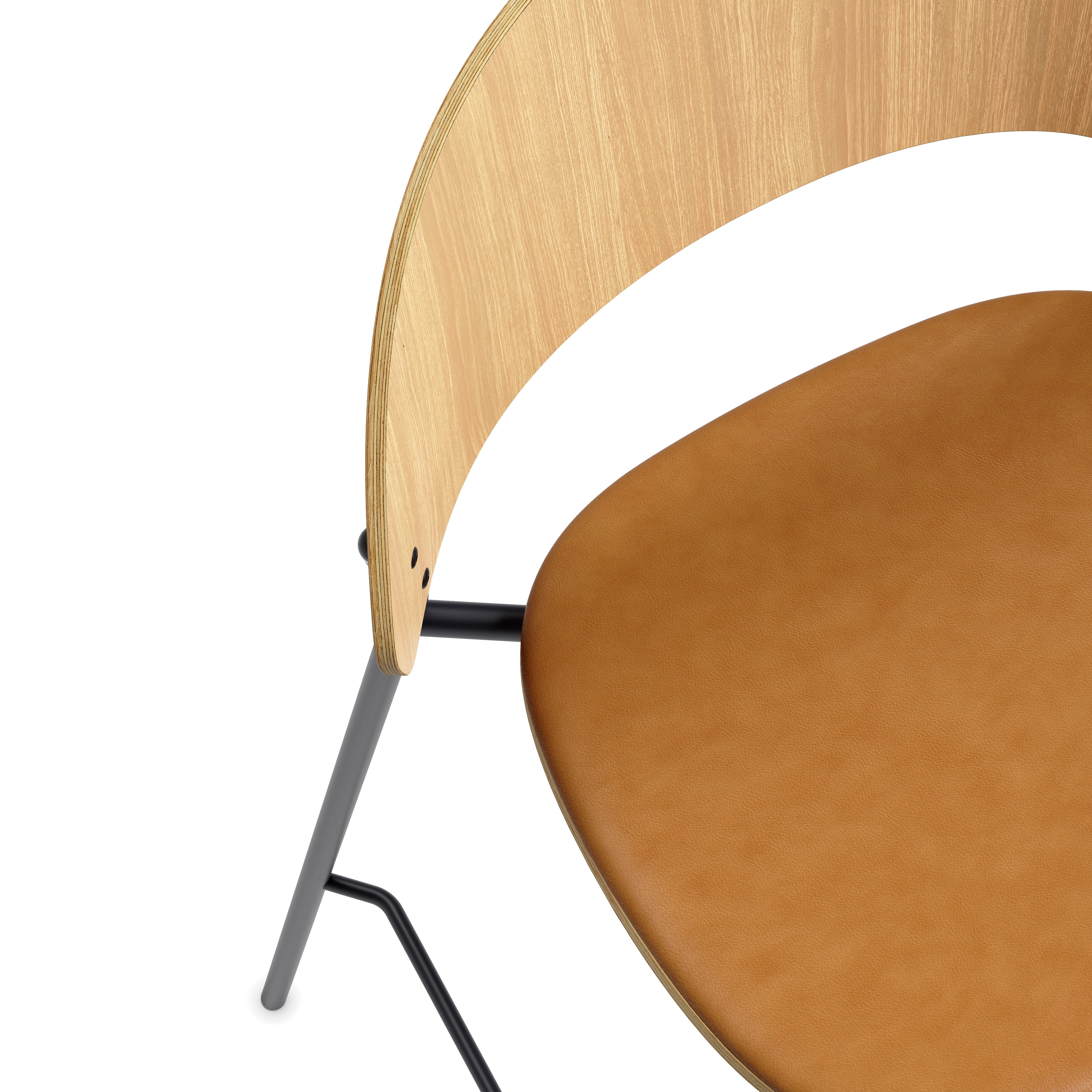 Hocker DOSINA Eiche mit schwarzem Gestell