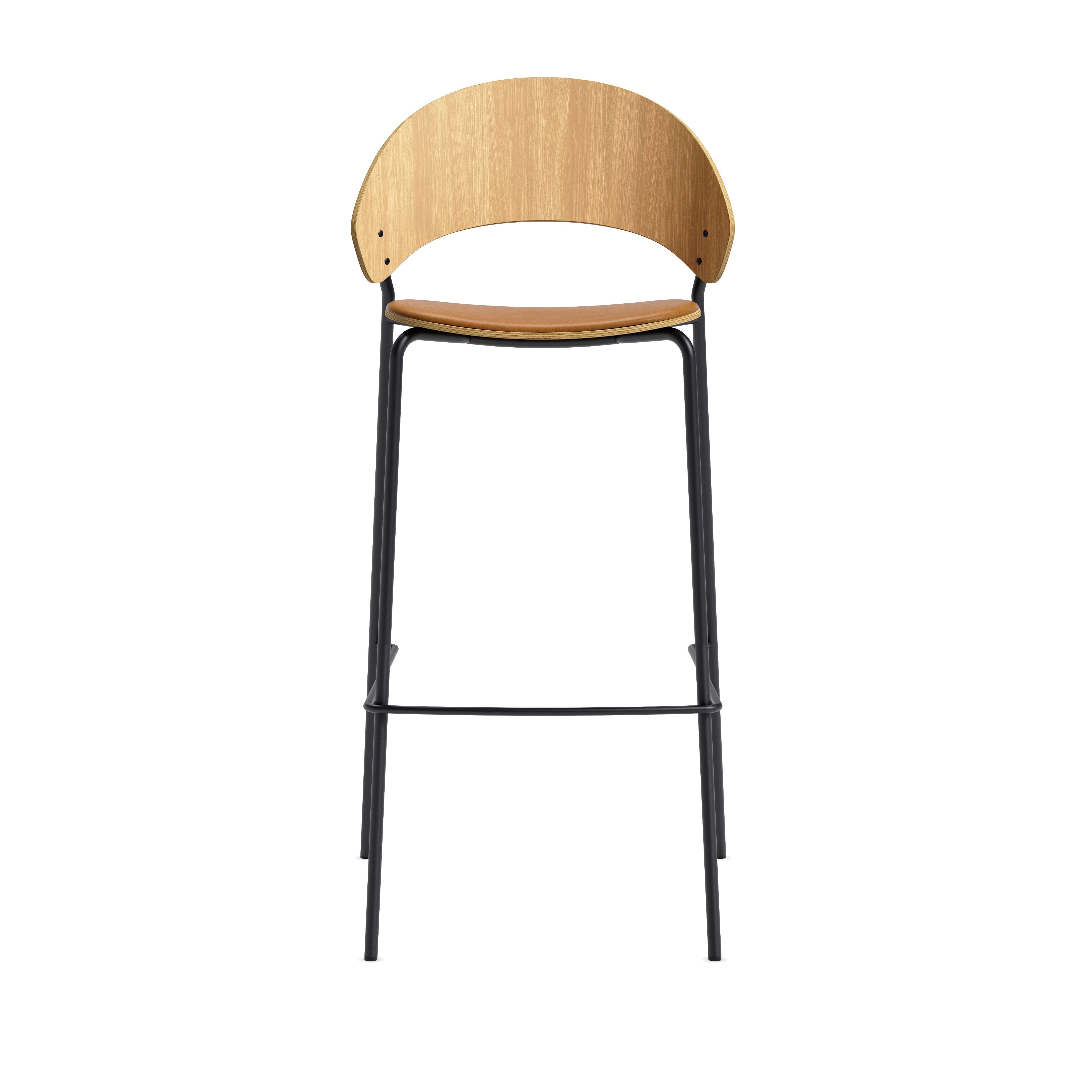Hocker DOSINA Eiche mit schwarzem Gestell