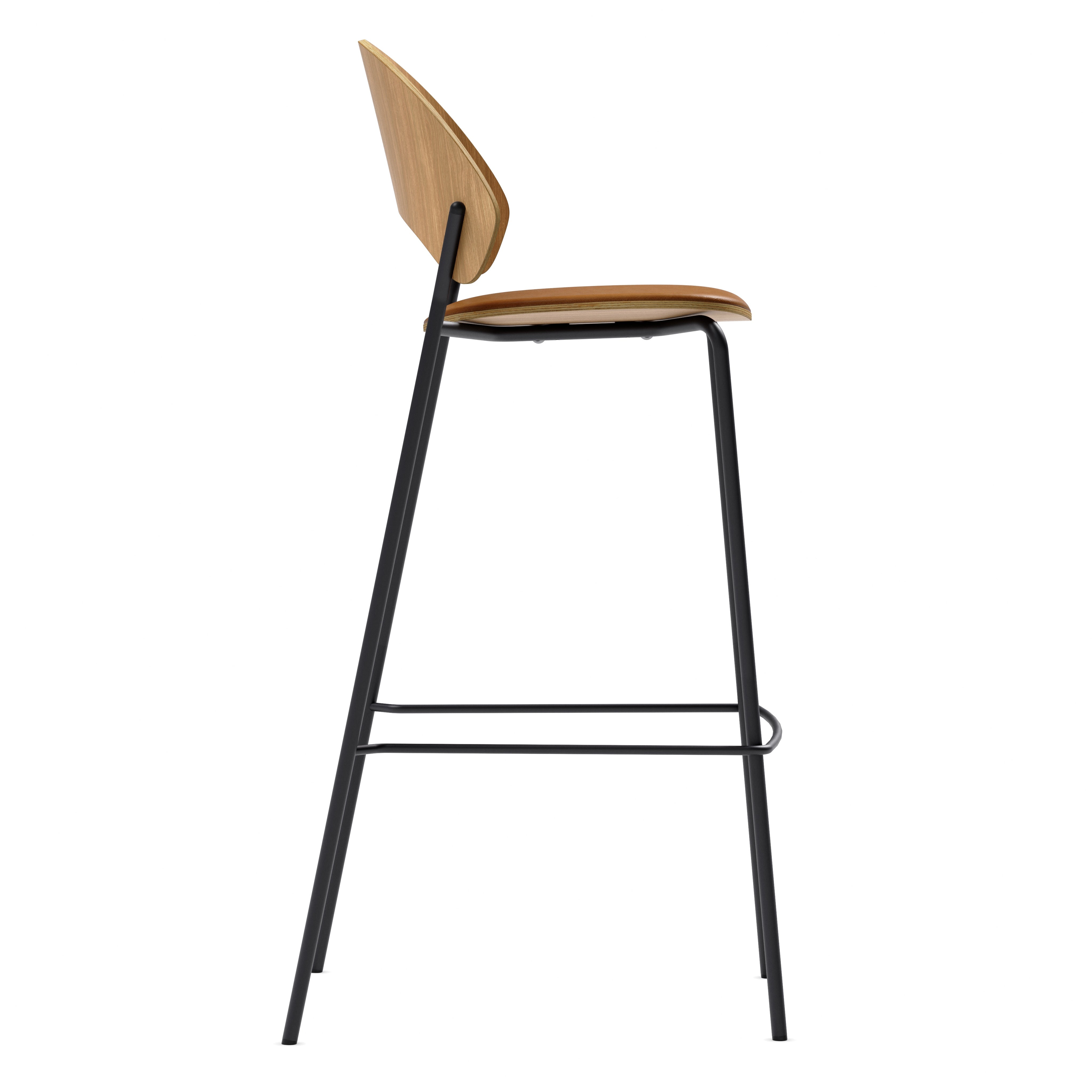 Hocker DOSINA Eiche mit schwarzem Gestell