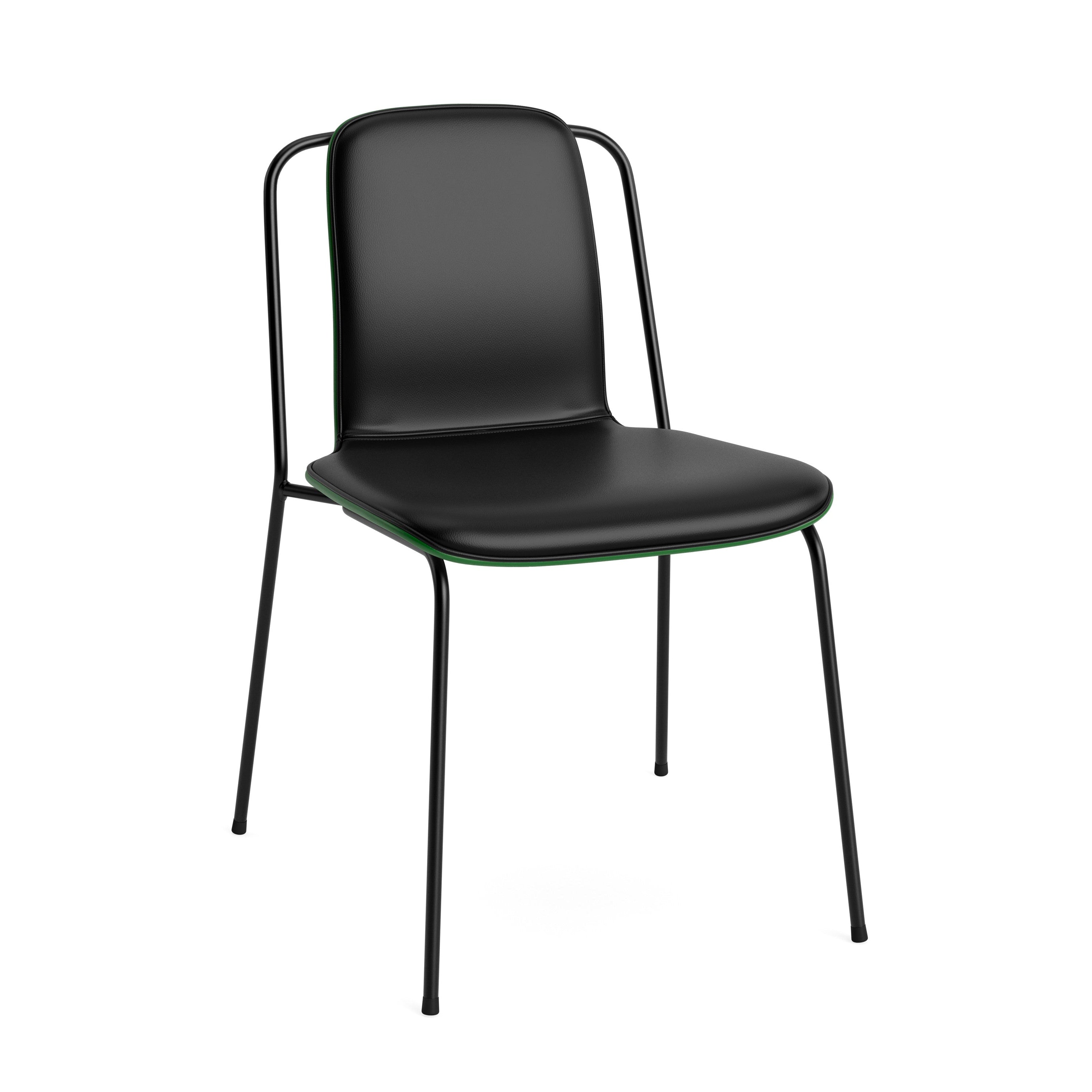 Chair Studio Upholstered front with green ash veneer and black base