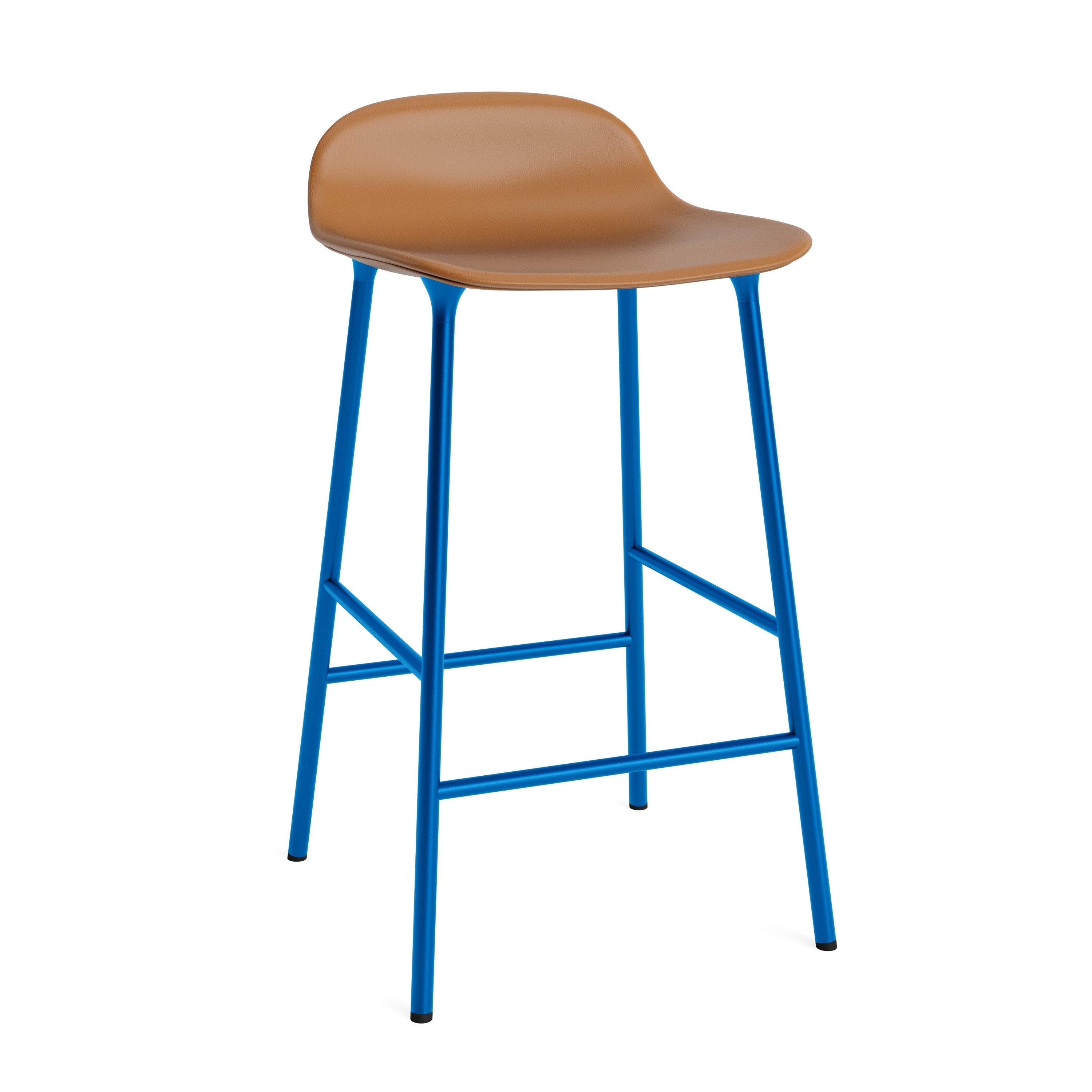 Upholstered forms with a blue base