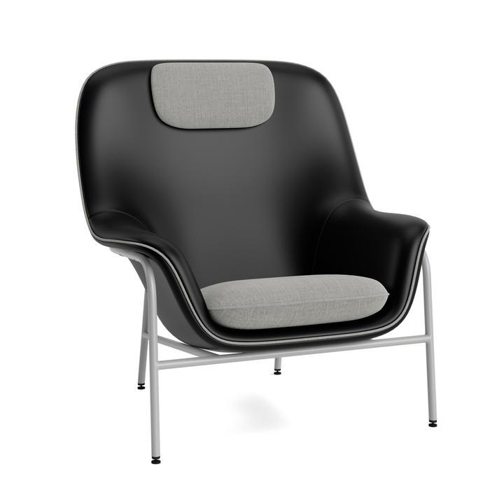 Fotel DRAPE HIGH W. HEADREST z szarą metalową podstawą